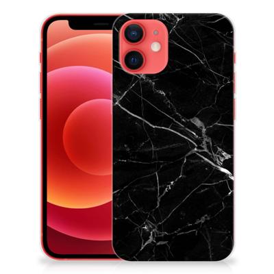 iPhone 12 Mini | TPU | Siliconen hoesje | Marmer Zwart - Origineel Cadeau Vader