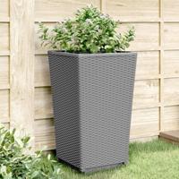 Plantenbakken 2 st 32,5x32,5x57 cm polypropeen lichtgrijs - thumbnail