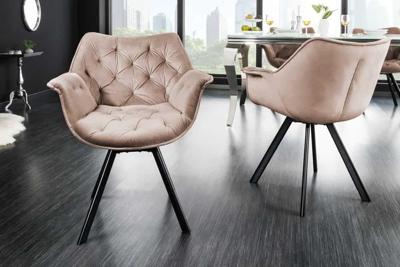 Bureaustoel THE DUTCH COMFORT grijs fluweel met armleuningen Modern Design - 44066