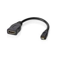 Nedis High Speed ??HDMI-Kabel met Ethernet | 0.2 m | 1 stuks - CVGP34790BK02 CVGP34790BK02 - thumbnail