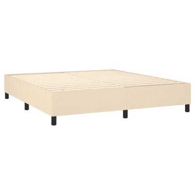 Boxspring met matras stof crèmekleurig 200x200 cm