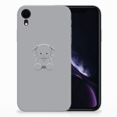 Apple iPhone Xr Telefoonhoesje met Naam Grijs Baby Olifant Apple iPhone Xr Telefoonhoesje met Naam Grijs Baby Olifant