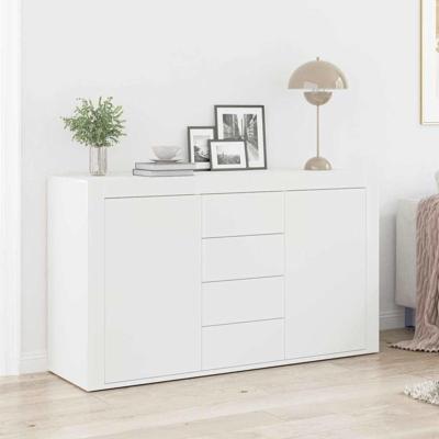 Dressoir met lade Wit 120 x 36 x 69 cm Bewerkt hout
