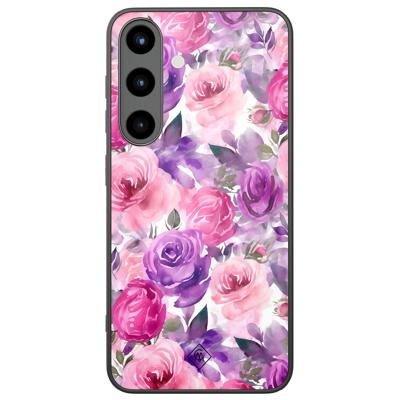 Samsung Galaxy S25 glazen hardcase - Rosy blooms
