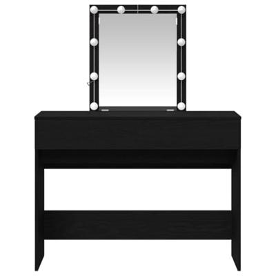 Kaptafel met lade Zwart eiken 100 x 40 x 130 cm Bewerkt hout Kaptafel met lade Zwart eiken 100 x 40 x 130 cm Bewerkt hout