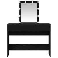 Kaptafel met lade Zwart eiken 100 x 40 x 130 cm Bewerkt hout - thumbnail