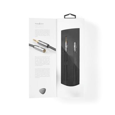 Stereo-Audiokabel | 3,5 mm Male - 3,5 mm Female | Gun Metal Grey | Gevlochten Kabel