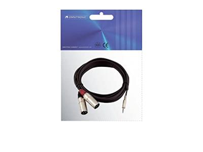 Omnitronic 30225158 XLR Adapterkabel [1x Jackplug male 3,5 mm - 2x XLR-stekker 3-polig] 1.50 m Zwart - thumbnail