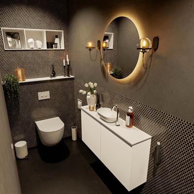 MONDIAZ FOWY toiletmeubel 100cm kleur talc. Waskom positie midden kleur talc | talc. Met 1 kraangat