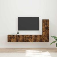 Tv-meubelset Wandgemonteerd 2 pcs Gerookt eiken Bewerkt hout - thumbnail