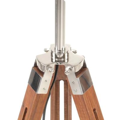 VidaXL Vloerlamp driepoot 141 cm massief teakhout honingbruin en grijs