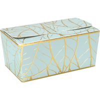 Ballotin | Leaves | karton + PP | 250gr | 113x62x55mm | groen/goud | 200 stuks - thumbnail