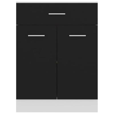 Onderkast met lade 60x46x81,5 cm bewerkt hout zwart Onderkast met lade 60x46x81,5 cm bewerkt hout zwart