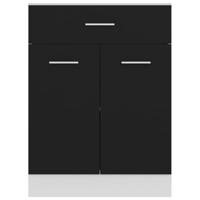 Onderkast met lade 60x46x81,5 cm bewerkt hout zwart - thumbnail