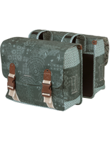 Basil bohème dubbele fietstas - waterafstotend - polyester - groen - 35l - thumbnail
