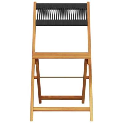 Bistrostoelen 2 st massief acaciahout en touw zwart