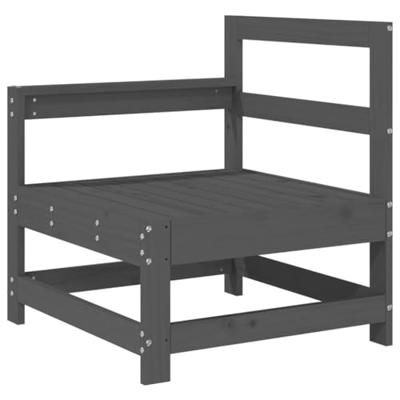 4-delige Loungeset massief grenenhout grijs