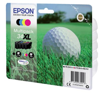 Epson Inktcartridge T3476, 34XL Origineel Combipack Zwart, Cyaan, Magenta, Geel C13T34764010