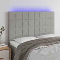 Hoofdbord LED 144x5x118/128 cm stof lichtgrijs - thumbnail