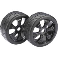 Absima onroad banden op 6 spaaks velgen voor 1/8 buggy - Zwart - thumbnail
