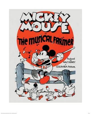 Kunstdruk Mickey Mouse - The Musical Farmer 40x50cm Kunstdruk Mickey Mouse - The Musical Farmer 40x50cm