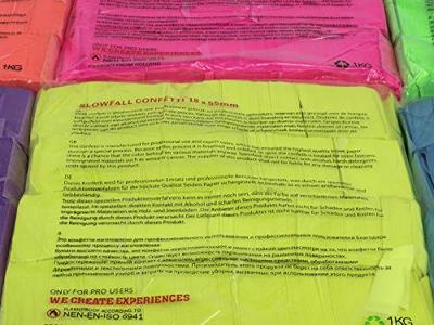 TCM FX Slowfall Confetti Rectangular 55x18mm, neon-green, uv active, 1kg