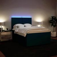 Boxspring met matras fluweel blauw 140x200 cm - thumbnail