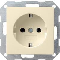 Gira systeem 55 wandcontactdoos 046601 crème glans randaarde - thumbnail