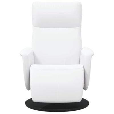 Fauteuil verstelbaar met voetensteun kunstleer wit