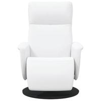 Fauteuil verstelbaar met voetensteun kunstleer wit - thumbnail