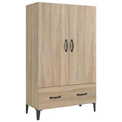 Hoge kast 70x31x115 cm bewerkt hout sonoma eikenkleurig
