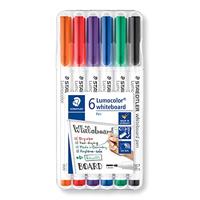 Staedtler whiteboard pen Lumocolor Pen, opstelbare box met 6 stuks in geassorteerde kleuren - thumbnail