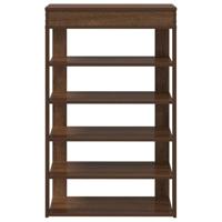 VidaXL Schoenenrek 60x30x98 cm bewerkt hout bruin eikenkleur - thumbnail