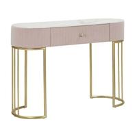 Mauro Ferretti Montpellier Console in metalen stof hout goud wit roze - thumbnail