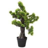 Kunstplant met pot pinus bonsai 60 cm groen - thumbnail