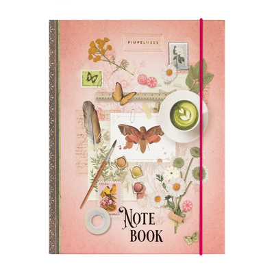 Pimpelmees A5 Notitieboek Wonderland Peach Butterbird