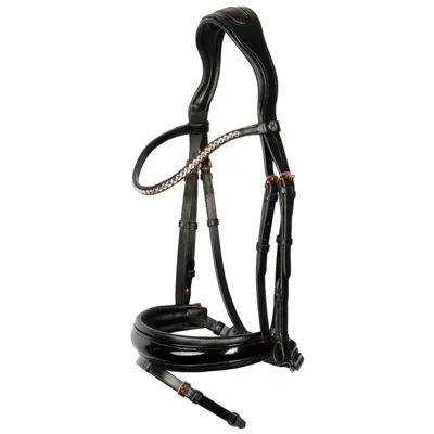HH Hoofdstel Rosegold Lacque II zwart maat:shetl