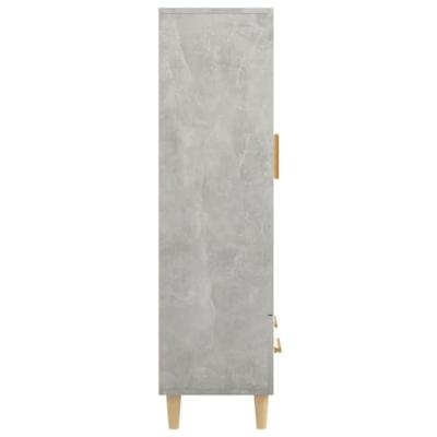 Hoge kast 70x31x115 cm bewerkt hout betongrijs