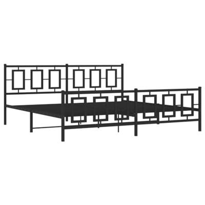 Bedframe met hoofd- en voeteneinde metaal zwart 193x203 cm