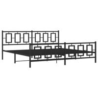 Bedframe met hoofd- en voeteneinde metaal zwart 193x203 cm - thumbnail