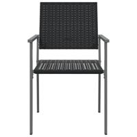 Tuinstoelen 6 st 54x62,5x89 cm poly rattan zwart - thumbnail