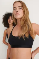 Na-KD katoenen dames bralette - Zwart - thumbnail