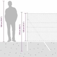 VidaXL Afrasteringspaal zilver 10 x 1,2 m (50 mm gaas) staal - thumbnail