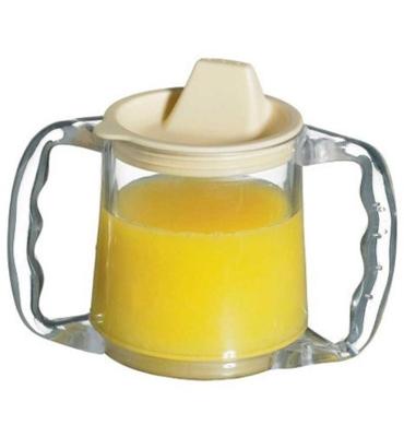 Caring mug - inclusief tuitdeksel | Met 2 handgrepen | Tuitbekers | Inhoud: 300 ml | Drinkbeker transparant | HCAA5710W