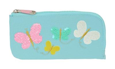 Schoolpennenzak Moos Butterflies Licht Blauw 23 x 11 x 1 cm