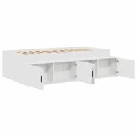 Opbergbedframe met opslag Wit 75 x 190 cm Bewerkt hout - thumbnail