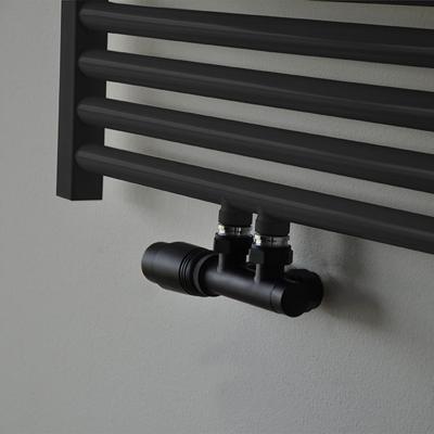 Riko set thermostatisch onderblok haaks-links mat zwart