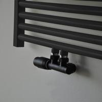 Riko set thermostatisch onderblok haaks-links mat zwart - thumbnail