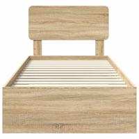 Bedframe met hoofdeinde Sonoma Eiken 75 x 190 cm Bewerkt hout - thumbnail