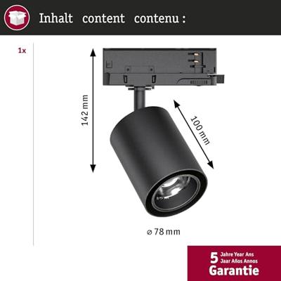 Paulmann Kratos 96557 LED-railspot ProRail3 18.5 W LED Zwart Paulmann Kratos 96557 LED-railspot ProRail3 18.5 W LED Zwart